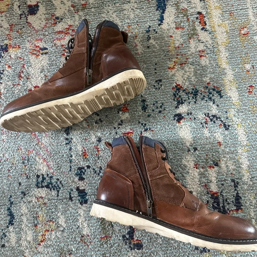 Crown Vintage Men's Brown Leather Lace-Up Boots